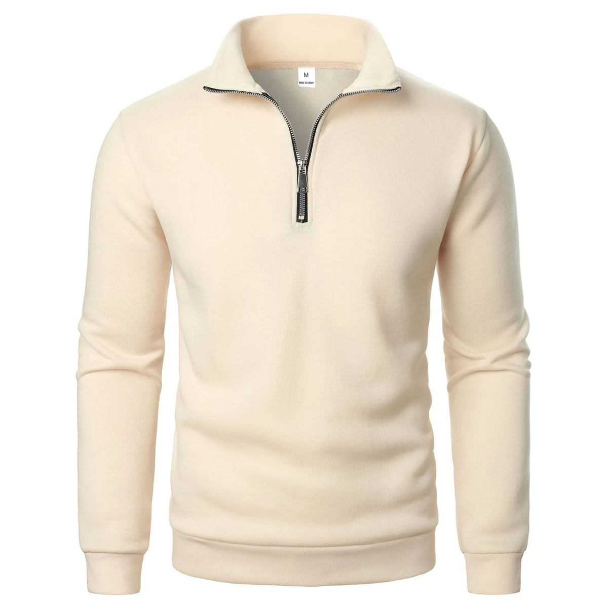 Spring and Autumn new casual half zipper stand up collar hoodie trend simple and loose oversized fleece men's hoodie