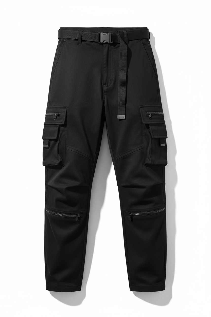 Pantalón cargo negro hombre