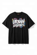 Camiseta oversize graphic tee negra hombre