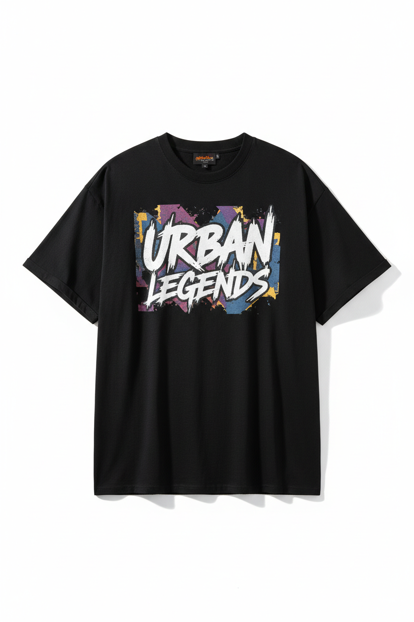 Camiseta oversize graphic tee negra hombre