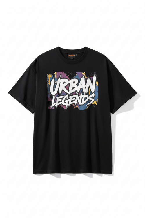 Camiseta oversize graphic tee negra hombre