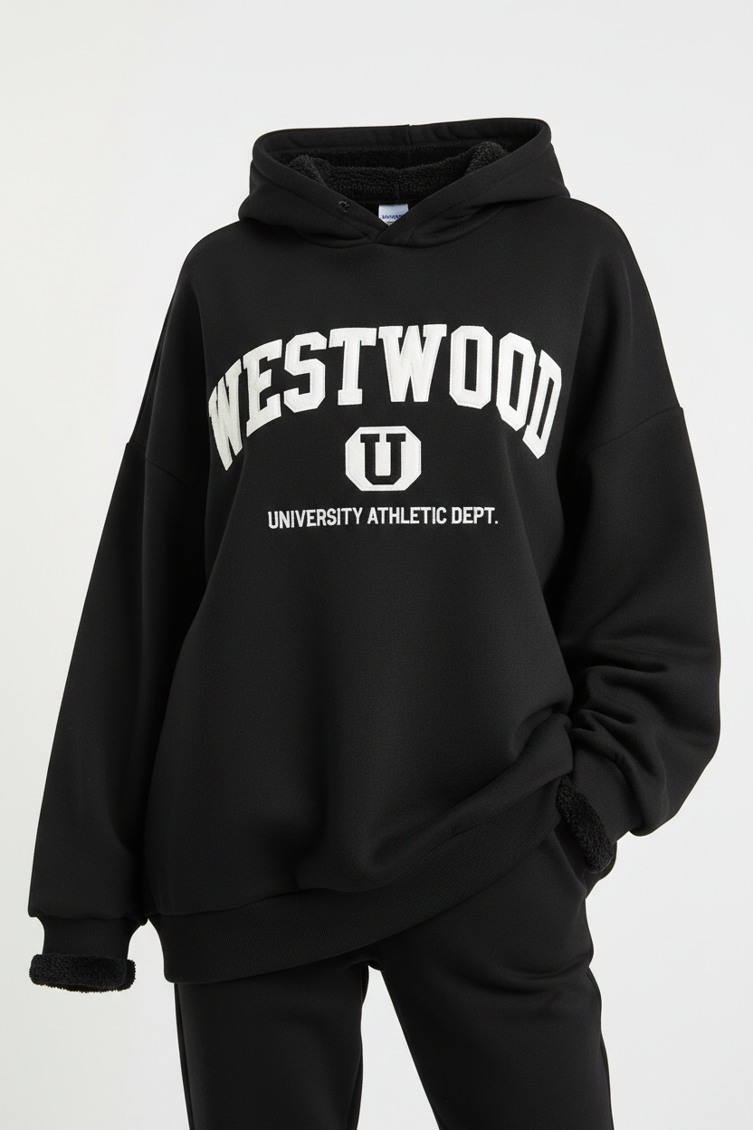 Sudadera oversized negra mujer