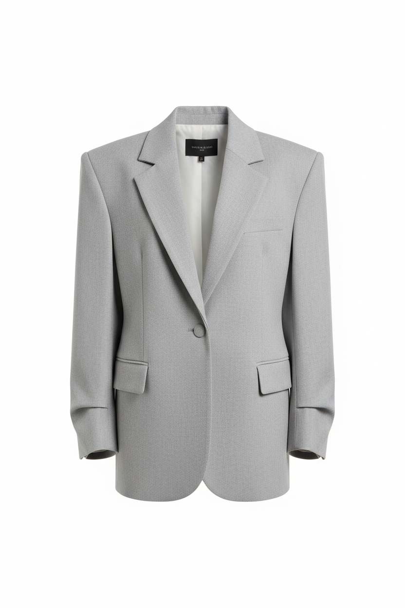 Blazer oversize gris claro mujer