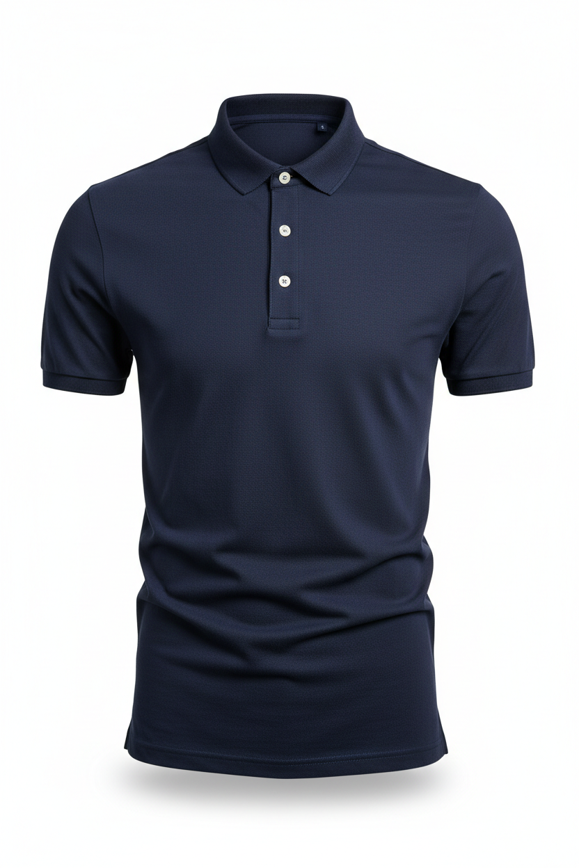 Polo piqué slim fit azul marino hombre