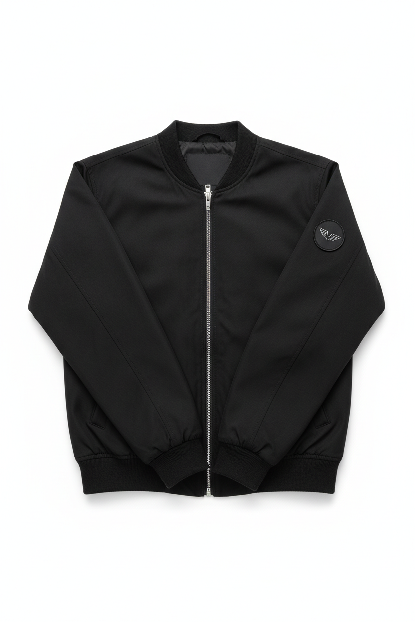 Chaqueta bomber negra hombre