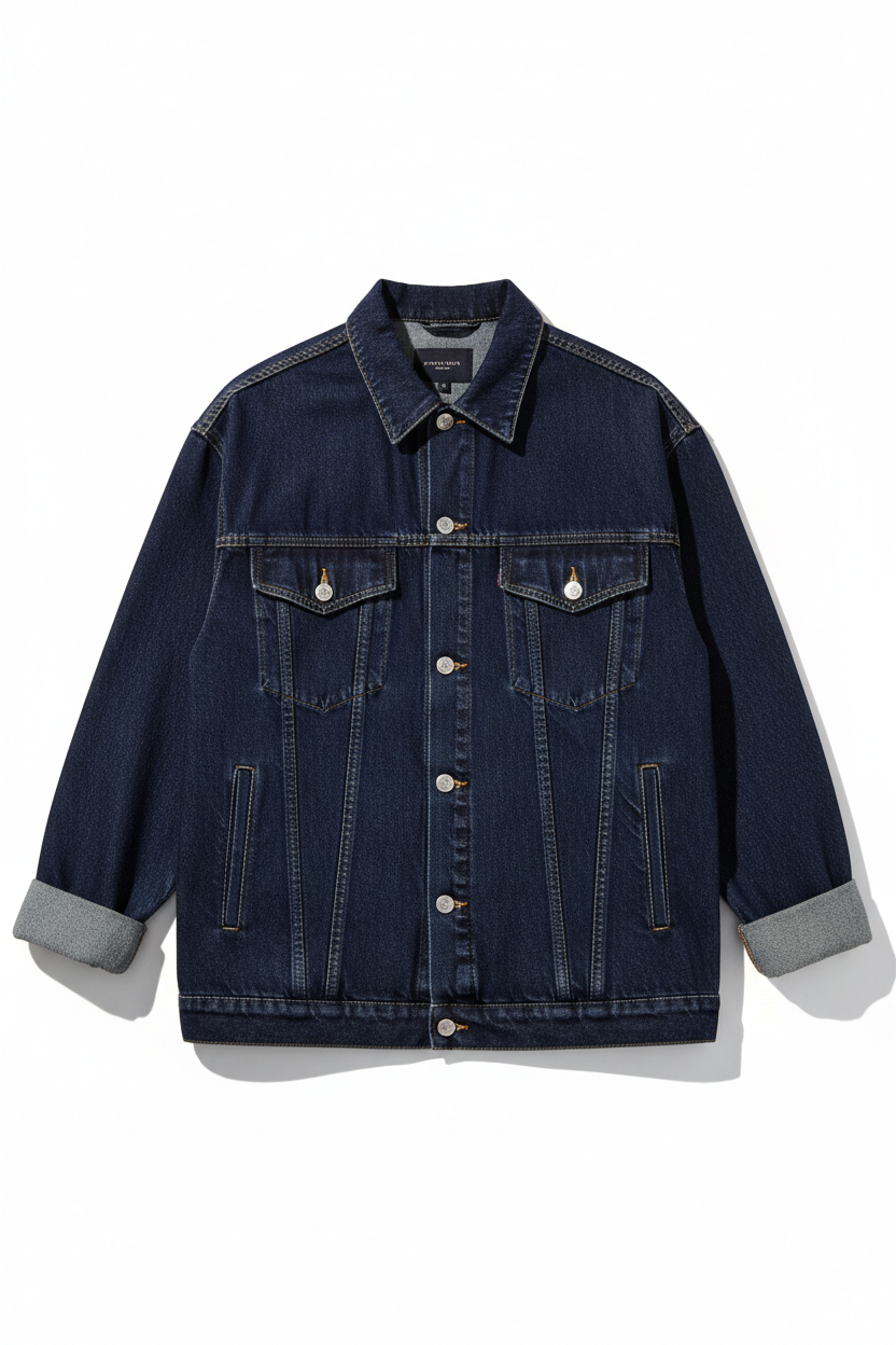 Chaqueta vaquera oversize azul oscuro hombre