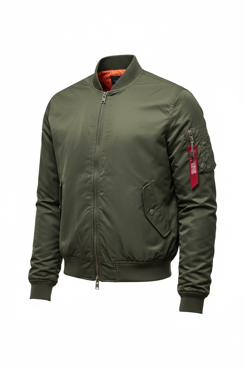 Chaqueta bomber verde militar hombre