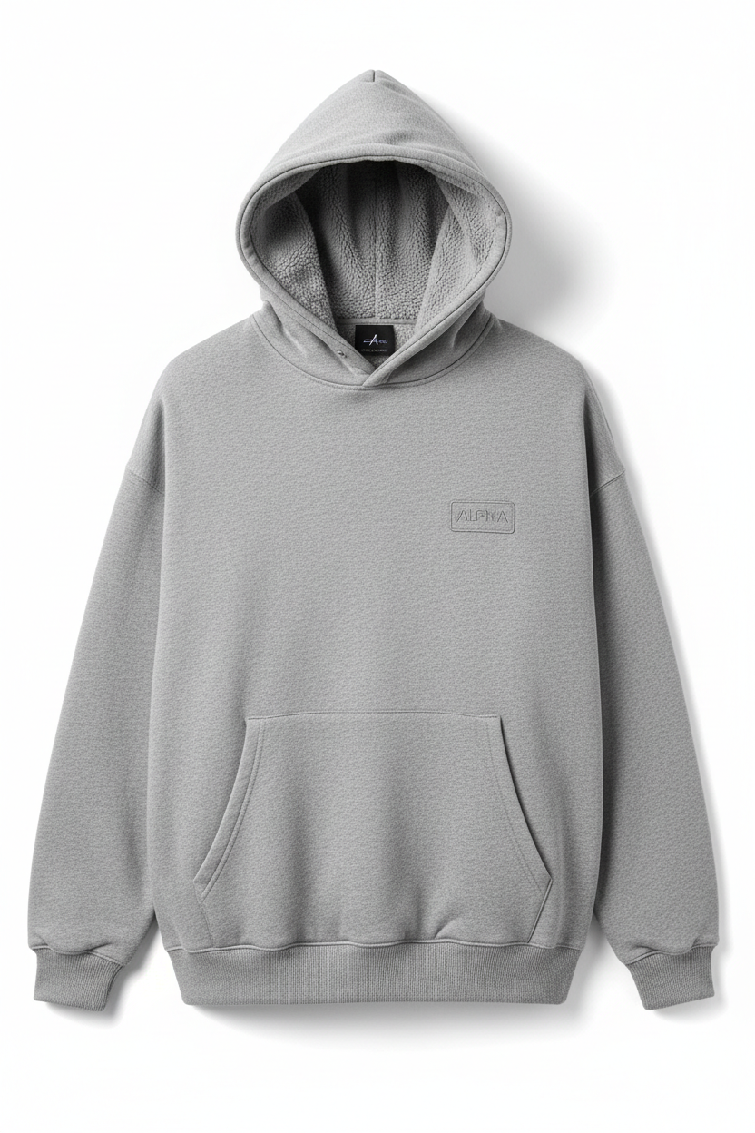 Hoodie oversize gris hombre
