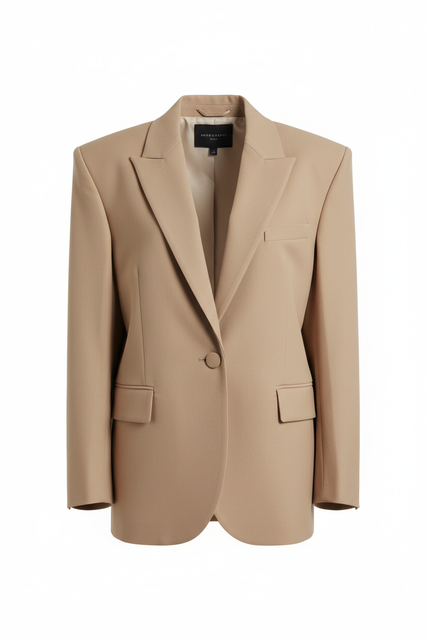 Blazer oversize beige mujer