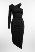 Vestido bodycon asimétrico negro mujer