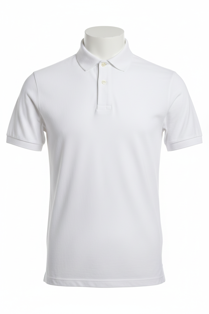 Polo piqué slim fit blanco hombre